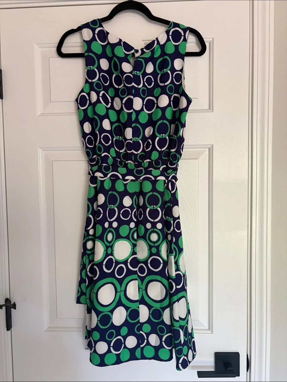 Banana Republic Navy, Green & White Sleeveless Midi - Picture 2 of 4